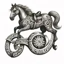 horse shoe in memory of grandpa   tattoo design idea