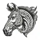 horse shoe in memory of grandpa   tattoo design idea