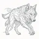 Ice alpha wolf tattoo design idea