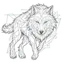 Ice alpha wolf tattoo design idea