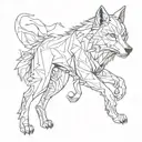 Ice alpha wolf tattoo design idea
