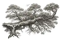 upside down tree tattoo design idea