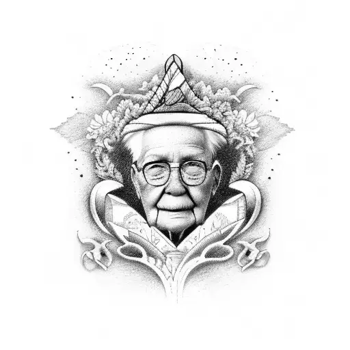 in memory of grandpa beach tattoo design idea