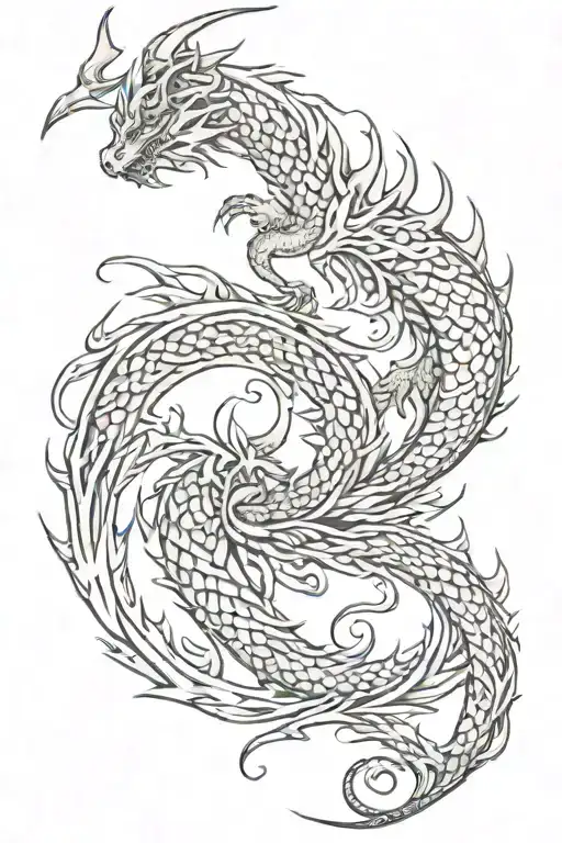 delicate dragon down spine tattoo tattoo design idea