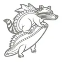 cowboy raccoon riding alligator tattoo design idea
