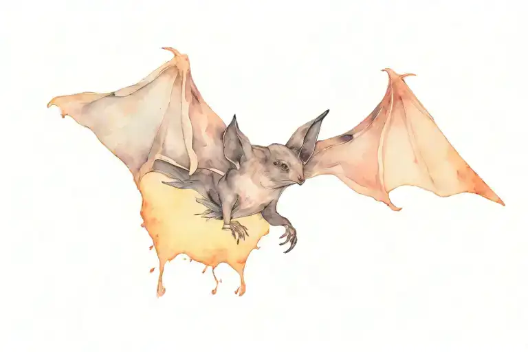 fruit bat outline, australia tattoo design idea