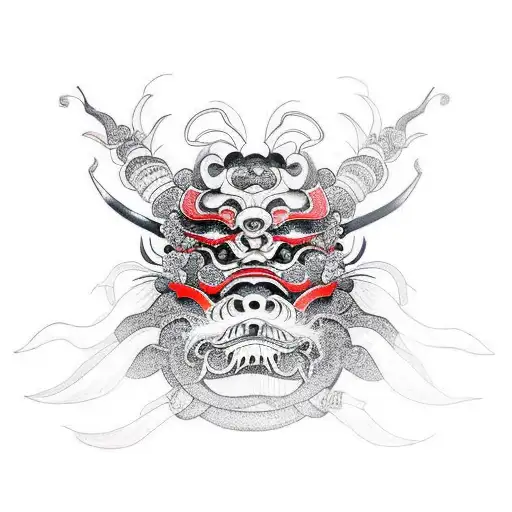 beetle with hannya mask  tattoo design idea