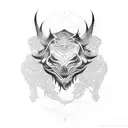 full black on arm with fractals tattoo design idea