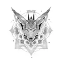 full black on arm with fractals tattoo design idea