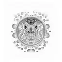 full black on arm with fractals tattoo design idea