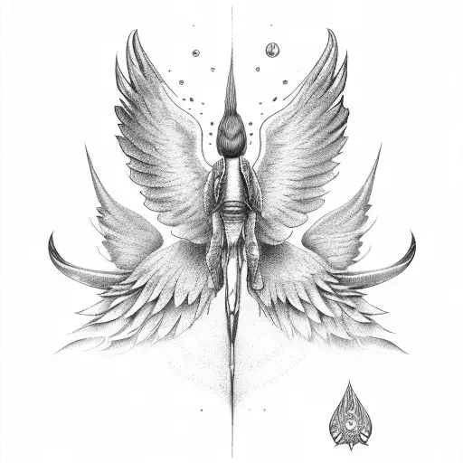 A pair of bicycles with wings tattoo design idea