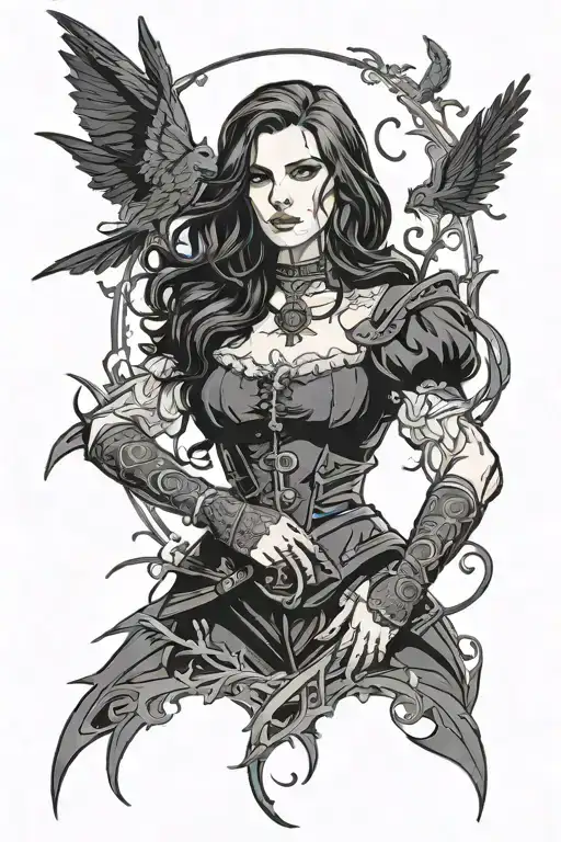 Yennefer Witcher 3 tattoo design idea