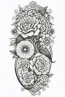 cancer libra leo Taurus flowers intertwined tattoo design idea