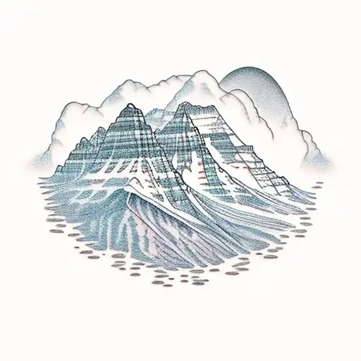 Mount Grinnell Glacier National Park tattoo design idea