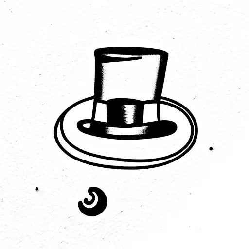 sophisticated bagel with top hat and walking stick tattoo design idea