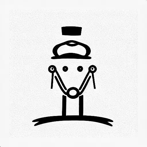 seasame bagel with face arms and legs, wearing a top hat and holding a walking stick tattoo design idea