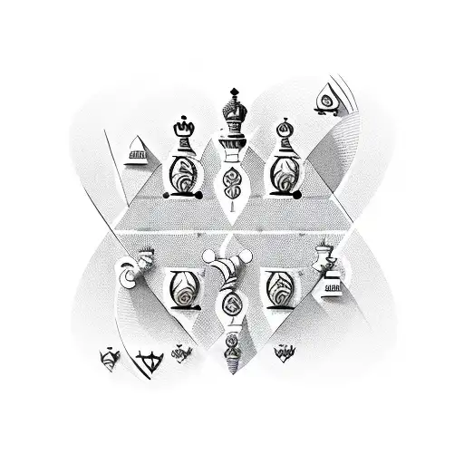 A movie reel forming a chessboard pattern tattoo design idea