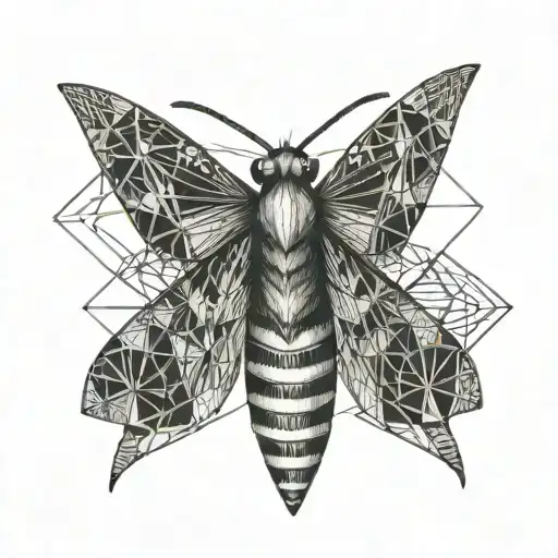 geometric moth seeing in maths   tattoo design idea