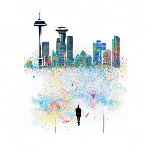 vancouver skyline tattoo design idea