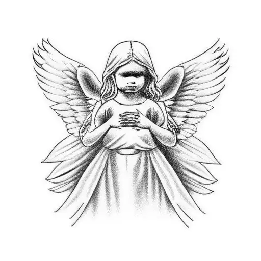 Angel Rosa paloma religioso  tattoo design idea
