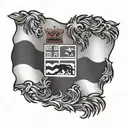 Newfoundland flag waving tattoo design idea