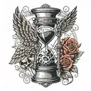hourglass, scull, wings, lions, eagle  tattoo design idea