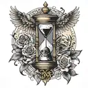 hourglass, scull, wings, lions, eagle  tattoo design idea