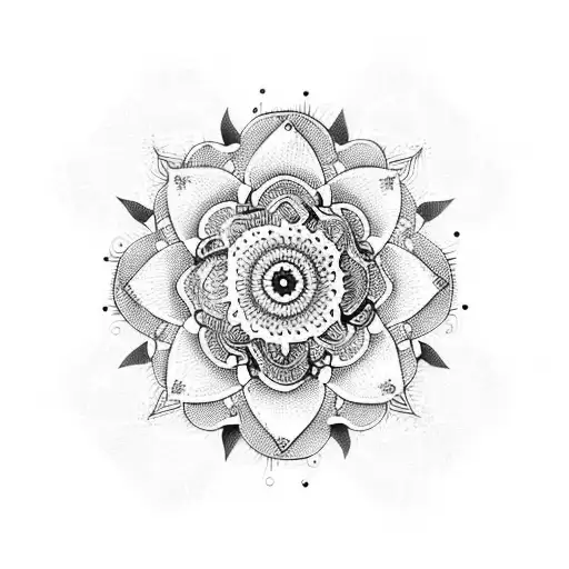 mandala flowers calf  tattoo design idea