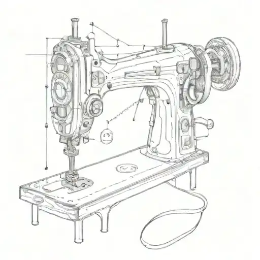 sewing machine tattoo design idea