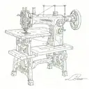 sewing machine tattoo design idea
