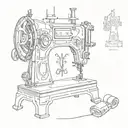 sewing machine tattoo design idea