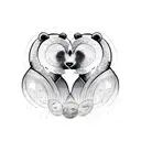 two bears with the sun and moon over each head intertwined with the infinity symbol  tattoo design idea