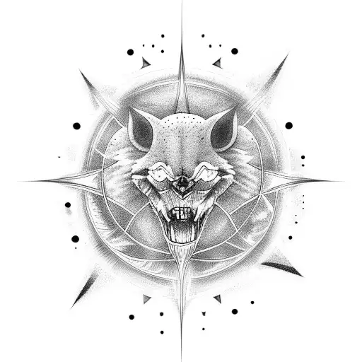 fases lunares y estrellas  tattoo design idea