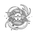 Sun and Moon tattoo design idea