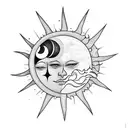 Sun and Moon tattoo design idea