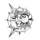 Sun and Moon tattoo design idea