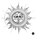Sun and Moon tattoo design idea