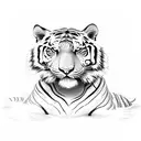 Majestic tiger swimming underwater tattoo design idea