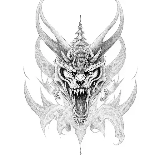 Don't you ever tame your demons but always keep them on a leash tattoo design idea