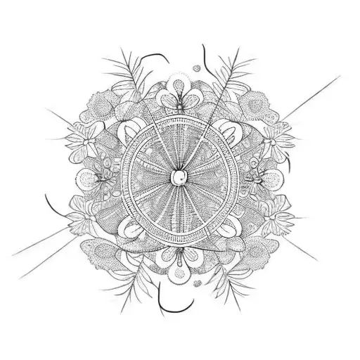 A small spider web intertwined with delicate flowers for front forearm  tattoo design idea