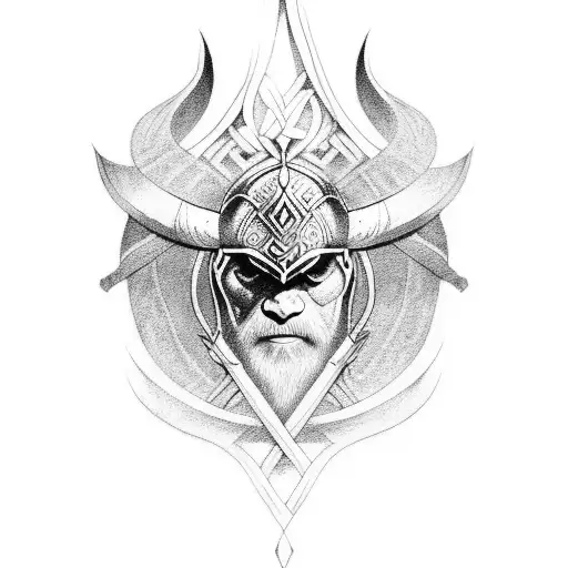  viking babe tattoo design idea
