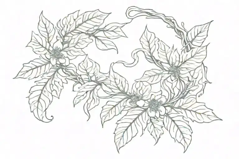 fig leaf wreath wrapped round tattoo design idea