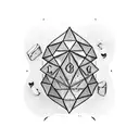 Lute with dice tattoo design idea