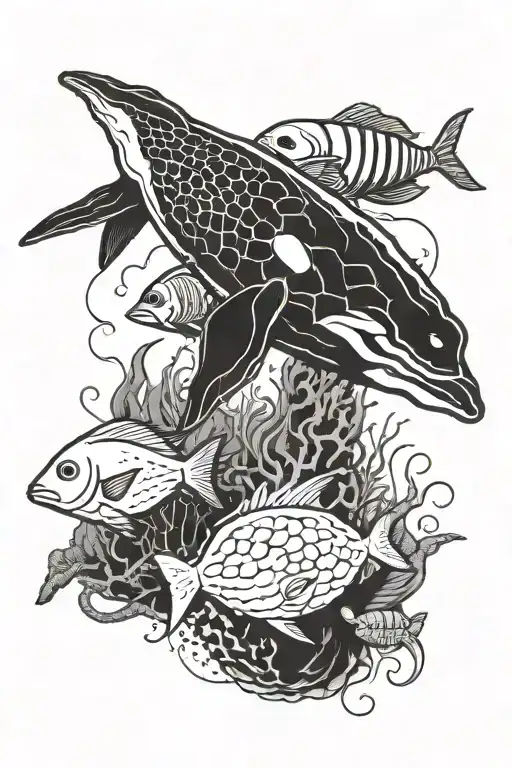 marine life tattoo design idea