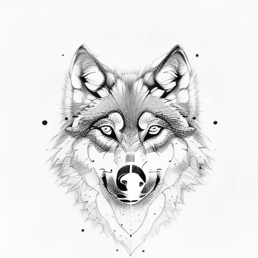 wolf with blue eyes tattoo design idea