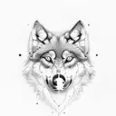 wolf with blue eyes tattoo design idea