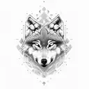 wolf with blue eyes tattoo design idea