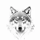 wolf with blue eyes tattoo design idea