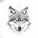 wolf with blue eyes tattoo design idea
