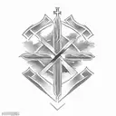 upside down cross tattoo design idea